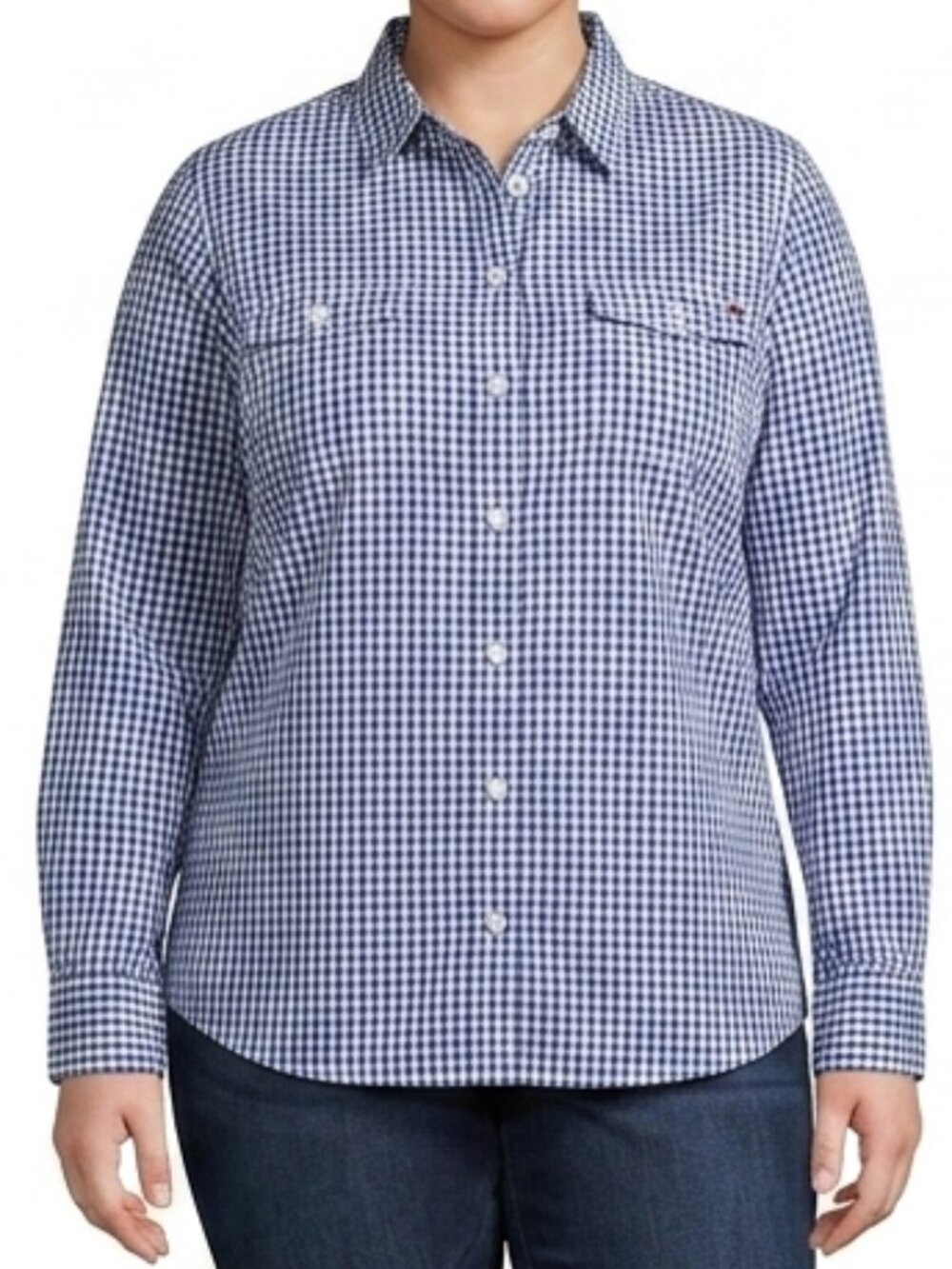 Tommy Hilfiger Gingham Check Cotton Roll Sleeve Shirt- Sz. Lrg